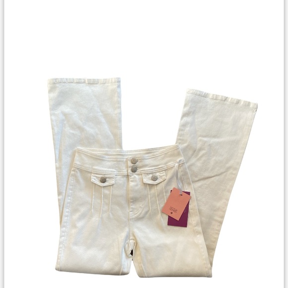 NWT Victor Glemaud x Target High Rise Flare Jeans White size 0 - Picture 4 of 10